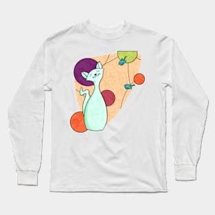 Harmony Cat and Bird Friends Long Sleeve T-Shirt